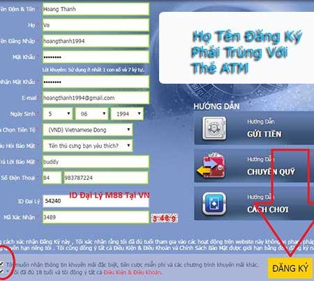 Hướng dẫn cách đăng ký tài khoản tại nhà cái M88