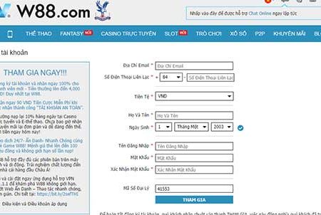 Hướng Dẫn Cách Đăng Ký Tài Khoản Tại Nhà Cái W88